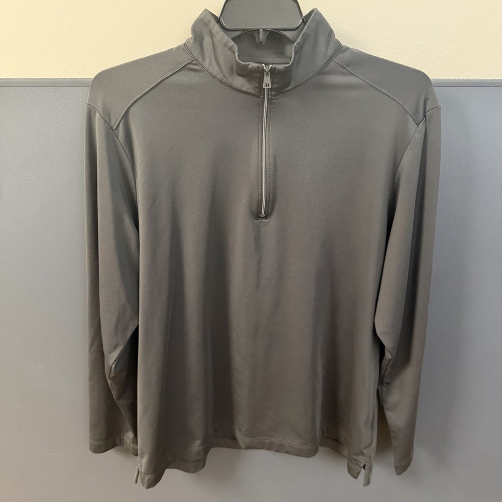 Greg Norman Play Dry 1/4 Zip Pullover Mens XL Gray Performance Golf Signature